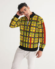 Yellow jungle plaid  Men's Track Jacket