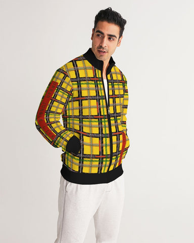 Yellow jungle plaid  Men's Track Jacket