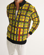 Yellow jungle plaid  Men's Track Jacket