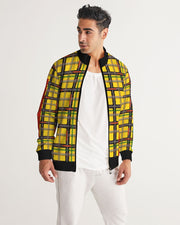 Yellow jungle plaid  Men's Track Jacket