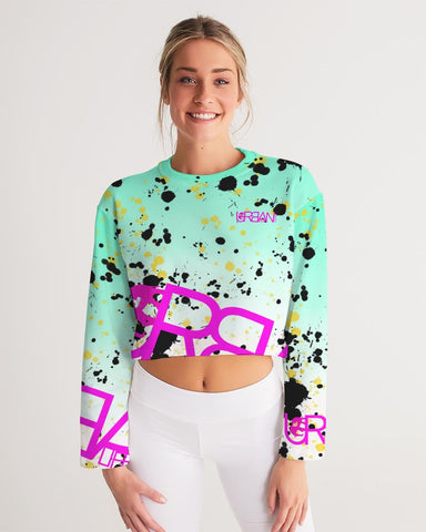 Mint and paint Women's Cropped Sweatshirt