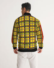 Yellow jungle plaid  Men's Track Jacket