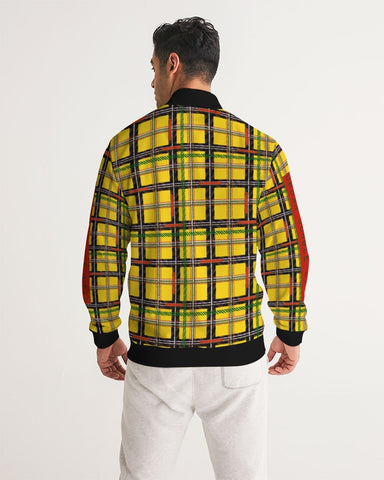 Yellow jungle plaid  Men's Track Jacket