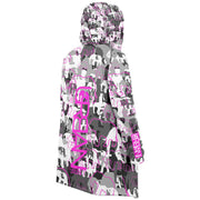Gray and pink elephatigue long cloak