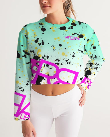 Mint and paint Women's Cropped Sweatshirt