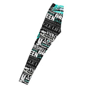 Teal Graffiti Kiss high rise leggings