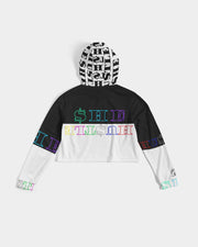 She hustle crop black & white hoodie Women's Cropped Hoodie