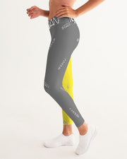 2way gray/yellow Women's Yoga Pants