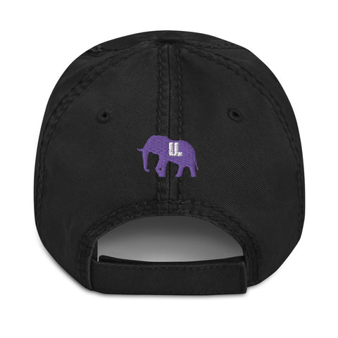 Multicolor SHE HUSTLE Distressed Dad Hat
