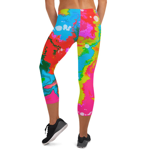 Liquid ink Capri Leggings