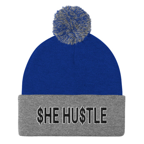 She Hustle Pom-Pom Beanies