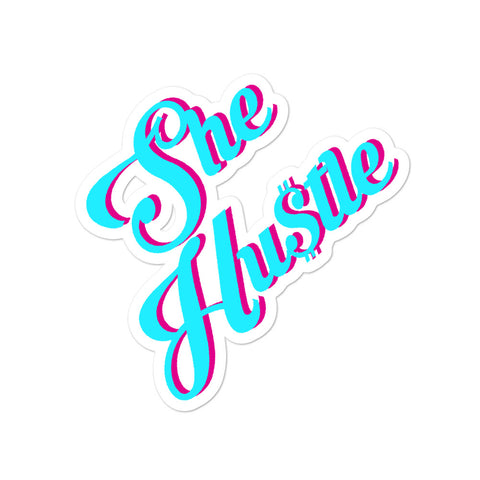 She Hustle Bubble-free stickers