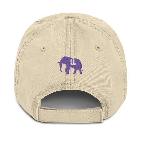 Multicolor SHE HUSTLE Distressed Dad Hat