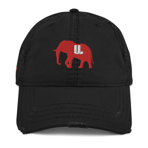 Classic Red logo Distressed Dad Hat