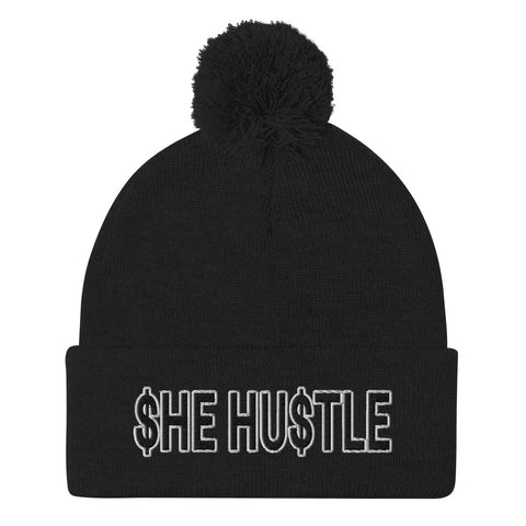 She Hustle Pom-Pom Beanies