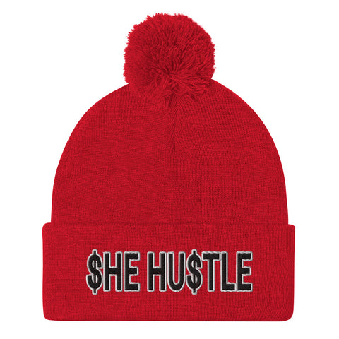 She Hustle Pom-Pom Beanies