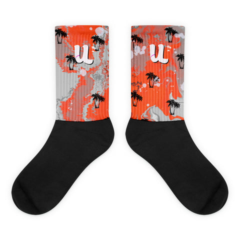 Tropical Orange Ink Socks