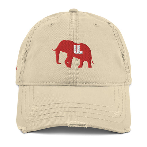 Classic Red logo Distressed Dad Hat