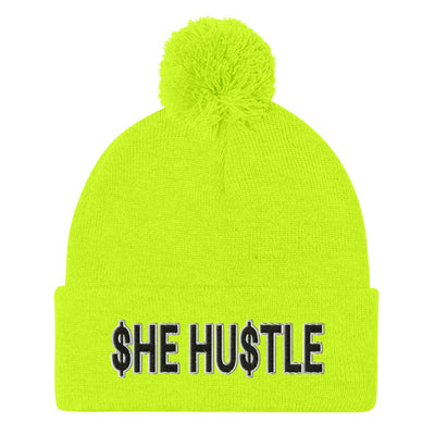 She Hustle Pom-Pom Beanies