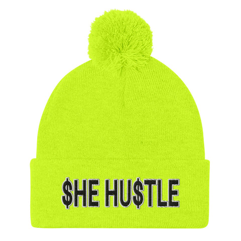 She Hustle Pom-Pom Beanies