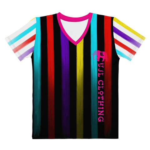 Night Stripes V-neck tee