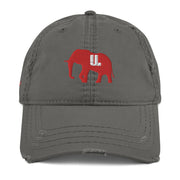 Classic Red logo Distressed Dad Hat