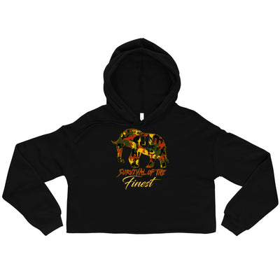 Survival of the FINEST elephatigue Crop Hoodie