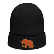Orange outline Organic ribbed beanie