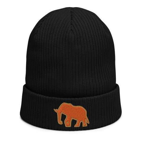 Orange outline Organic ribbed beanie