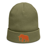 Orange outline Organic ribbed beanie