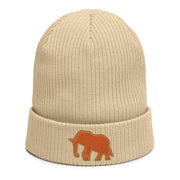 Orange outline Organic ribbed beanie