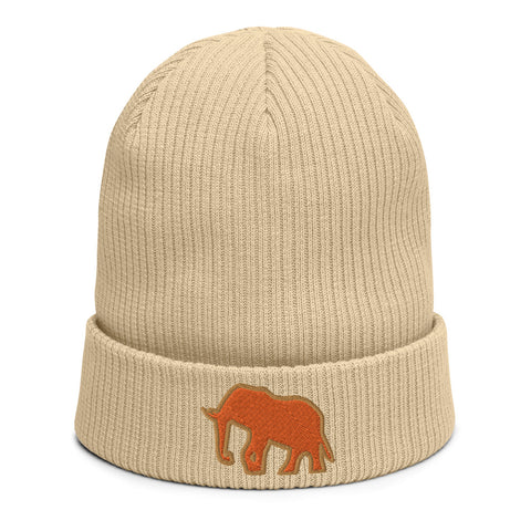 Orange outline Organic ribbed beanie