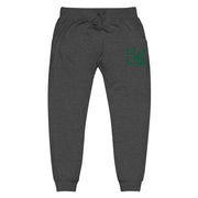 Solid green stitched joggers
