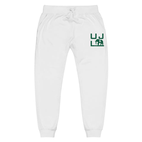Solid green stitched joggers